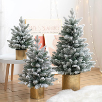 Hromeo Desktop Small Christmas Tree Home Swing Christmas Atmosphere Photo Props Christmas Decorations Snowtree