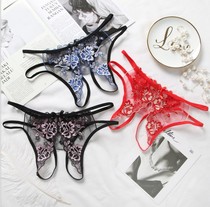 Sexy sex underwear open gear shorts Sao Japanese three-point thong Sao transparent tulle seduction female passion suit