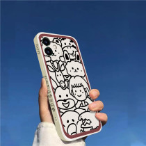 Red Frame Line Zoo Apple X Xs Xsmax Protective Sleeve 11 11Promax Side Pattern iPhone12 12Promax Fashion Brief 7p