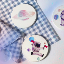 Astronaut Kieselguhr Cup Mat Day Type Silicon Algae Mud Suction Cup Mat Creative Starry Sky Coffee Mat Kieselguhr Water Absorption