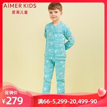 Love children fun rabbit boys and girls sandwich cotton thick warm home pajamas set AK2430191