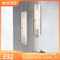 Nordic light luxury designer long chandelier postmodern minimalist creative living room bedroom dining room long strip LED chandelier