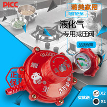 Household gas stove accessories pressure reducing valve LPG tank cylinder pressure regulating valve pressure reducing valve with pressure gauge valve