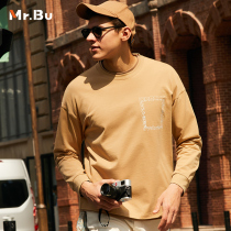 Mr Bu pure cotton long sleeve T-shirt man 2021 autumn winter new minimalist fashion trendy outmen KT01529