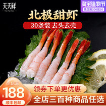 Arctic sweet shrimp sashimi 30 fresh shrimp Japanese cuisine sashimi head to shell chilled sushi shrimp