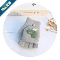 Warm Korean version of boys riding girls cycling in winter writing cute ◆ new childrens gloves autumn and winter 8 years old