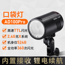Godox AD100Pro external shooting light pocket light portable SLR camera photography light lithium battery external shooting flash
