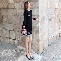 Autumn 2020 new womens knitted dress winter dress small black dress with coat skirt women autumn winter base skirt