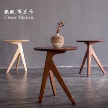Caesar Branca designer edge a few Nordic solid wood small round table modern minimalist living-room tea table creative side table