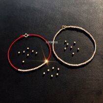 Honmei year pure 18k gold golden beanie cut face laser transfer bead red rope bracelet female high sense original design