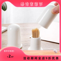 Home Restaurant Ceramic Toothpicks Silo Pure White Creativity Fashion Ceramic Toothpicks Bucket Toothpicks Bottle Toothpick Bottle Toothpick Jar