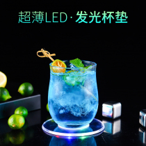 Acrylic Crystal ultra-thin LED glowing coaster cocktail coaster bar bartender glowing colorful coasters