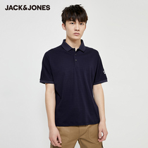 Jack Jones summer mens t-pack POLO-SHIRT casual letter print comfortable cotton lapel short sleeve t-shirt