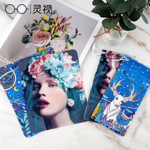 Portable cute glasses case ins fashion glasses bag plus glasses cloth sunglasses protective cover girl glasses bag