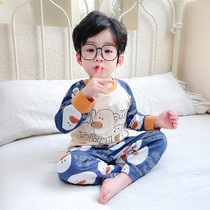 Child Sleepwear Male Spring Autumn Pure Cotton Thin boy Boy Baby Boy Summer Young children Long sleeve Home Residence Suit Suit