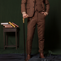 SOARIN Inron retro high-end 100% wool what about the thick and thick business casual pants for men