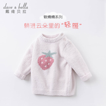 David Bella Childrens Sweater Girls Knitwear Baby Spring and Autumn Foreign Air Chenil Pullovers Tops Tops Women