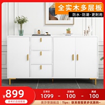 Side cabinet light luxury modern simple living room solid wood side cabinet narrow 30cm restaurant wall storage cabinet tea cabinet