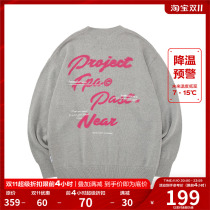 FPA illusory letter round neck jacquard sweater Guochao brand autumn and winter couples loose and lazy high-end knitted sweater men