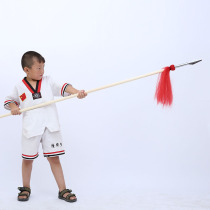 Red tassel gun performance props primary and secondary school students stage props martial arts gun stainless steel safety gun head children competition gun