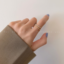 Small square ring Korean ins tide index finger ring female cold style fashion personality square opening tail ring simple Net Red