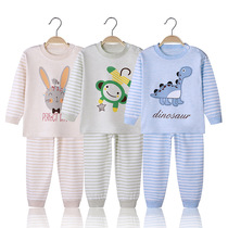 Small and medium new childrens inner baby cotton autumn clothes trousers baby pajamas set long sleeve two-piece sweater