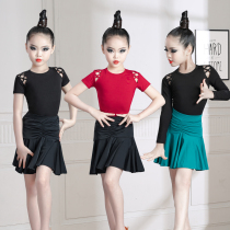 New children Latin dance practice The Spring Summer Shaolin Competition Performance Provisions Conserve Girls Latin Dance Skirt Parted