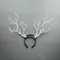 Halloween branch styling hair hoop Mori hair accessories retro exaggerated photo tiara Womens Party Masquerade