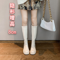 Inner high boots 2021 Spring and Autumn new little man but knee high boots children thick heel Knight boots