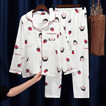 Summer May month clothing 5 months postpartum cotton July 6 thin gauze lactation pregnant womens pajamas breastfeeding