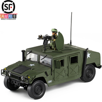 1 18 Hummer H1 military vehicle Military tactics off-road Jeep simulation alloy 6 open door car model toy pendulum