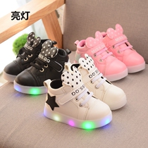  Autumn childrens shoes1-2-3-4-5-and-a-half-year-old female baby sneakers Boys casual single shoes glowing flash light