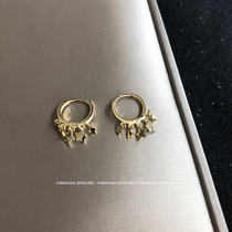 Sparkling love body 925 sterling silver platinum plated kgold little stars shaking tassels earrings