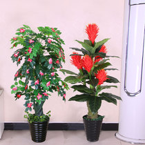 Fake flower simulation flower silk flower Indoor living room floor-to-ceiling decoration Large simulation plant fake tree bonsai ornaments Azalea