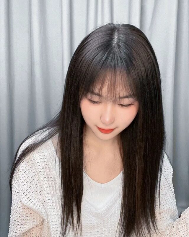 真我黑长直漫画齐刘海假发套 全真发整顶设计 自然隐形无痕贴合 长发飘逸顺滑