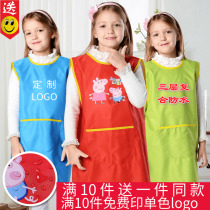 Childrens waterproof overcoat apron custom logo painting clothes Painting anti-dressing art Sleeveless sleeve kindergarten medium and large
