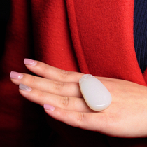 Zhuoyu Pavilion Xinjiang Hotan mutton White Jade seed raw stone single seed master pendant pendant brand handle Su Gong
