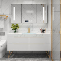  Smart mirror cabinet Bathroom cabinet combination Floor-to-ceiling modern simple light luxury sink washbasin Bathroom sink