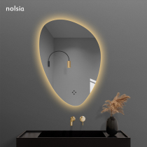 Simple special-shaped smart bathroom mirror frameless led luminous mirror wall-mounted toilet toilet anti-fog dressing mirror