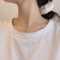 Can rotate diamond ring necklace female summer light luxury minority design ins cold wind choker jewelry