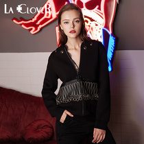 LACLOVER Spring and summer baseball shirt series knot embroidery womens long-sleeved sweater LC81GT1