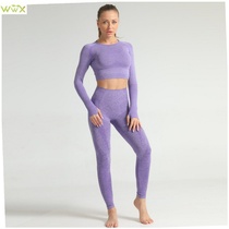 Seamless yoga suit female spot jacquard knitting carry