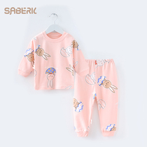 Small shell baby boy clothing lingerie suit pure cotton new male baby autumn clothes autumn pants girl full cotton bottom clothes