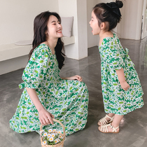 Pro-daughter dress female dress foreign pistachio Blister Sleeves Skirt 2021 New Sanya Photo Mori Ensemble Sweetness Dress