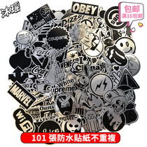 Handbook DIY sticker 101 pieces of tide brand imitation metal silver paste waterproof mobile phone case decorative sticker