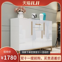 Light luxury post-modern shoe cabinet simple gold-plated stainless steel glass paint storage multifunctional entrance hall Hall Cabinet