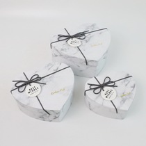Huxn Valentines Day Marble Veins Heart-shaped Birthday Gift Boxes of Wind sends gift boxes Han version to send boyfriend