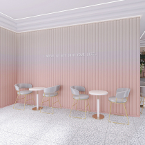 Minimalist geometric styling Bamboo Wood Fiber Wall Panel Clothing Shop Wall Panel Milk Tea Shop Restaurant Waterproof Buttoned Board Imitation Wood Wood