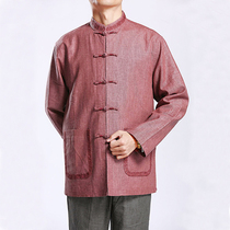 Baifulong men linen Tang coat spring dress national style buckle mens Chinese style mens Tang coat New