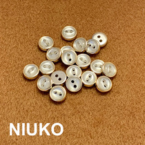 NIUKO two-eyed pearlescent resin gold-rimmed shirt buttons elegant shirt buttons gold bottom small round button DIY